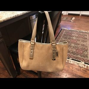 Cole Haan Highline Straw Kendra Soft Tote Handbag